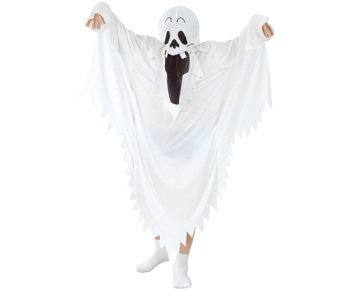 Ghost role-play set for kids (robe, hood), size 130/140 cm